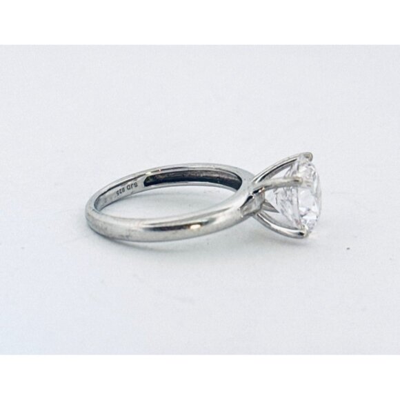 Estate Sterling Silver 925 Solitaire CZ Engagement Ring Size 6, 3.2g Classic - Picture 2 of 9